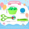 142 Pieces Fine Motor Skills Handy Scooper Set Sensory Bin Filler Includes 12 Sorting Bowls, 8 Tweezers, 2 Scissors Clips, 120 Plush Balls for Early Education and Sorting Counting Training Development view 2