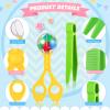 142 Pieces Fine Motor Skills Handy Scooper Set Sensory Bin Filler Includes 12 Sorting Bowls, 8 Tweezers, 2 Scissors Clips, 120 Plush Balls for Early Education and Sorting Counting Training Development view 3