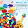 142 Pieces Fine Motor Skills Handy Scooper Set Sensory Bin Filler Includes 12 Sorting Bowls, 8 Tweezers, 2 Scissors Clips, 120 Plush Balls for Early Education and Sorting Counting Training Development view 4