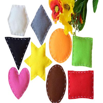 Felt Shapes Learning Geometric Toys Educational Toy Stuffed Shapes Sensorial Montessori Activity Toddler Home Education 3D Color Shapes Gift Felt Board Story Matching Colors Game Busy Book Activity