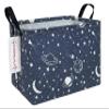 QUEENLALA Rectangular Laundry Hamper/Foldable Nursery Laundry Basket for Organizing/Storage Bin Baskets/Children Toy Office Bedroom/Toy Bin Closet Shelf BasketsRec-blue-starry sky view 1