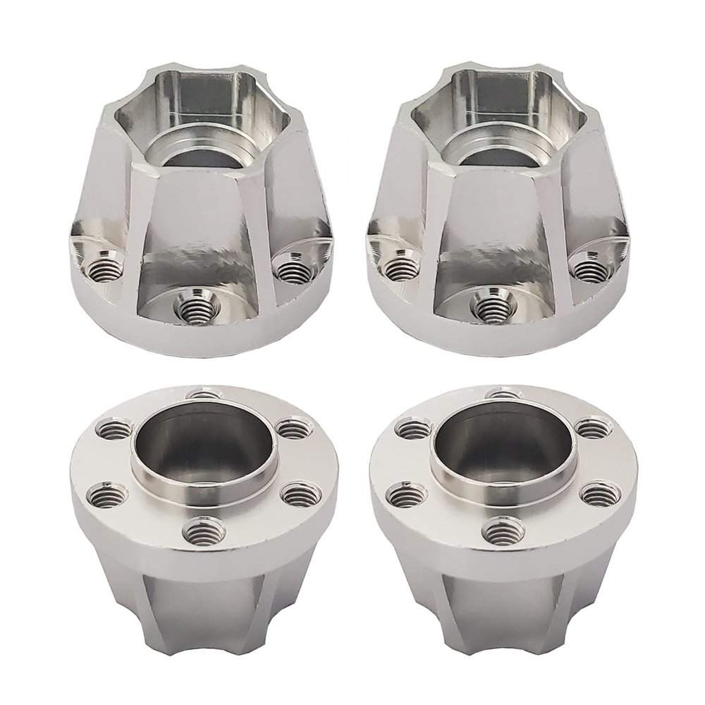 AMOGOT 4Pcs RC Metal 12mm Hex Wheel Hubs Adapters for 1.9/2.2inch Beadlock Wheel Rim Axial Scx10 Trx4 Wraith Gen7 Gen8 D90 CC01 1/10 RC Crawler (15mm S)