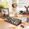 LIUYALO Challenge Coin Display Rack Holds 42 Coins, 6-Row Solid Wood Military Challenge Coin Holder with Deep Grooved Slots for Veterans & Challenge Coin Collectors (Brown) view 3