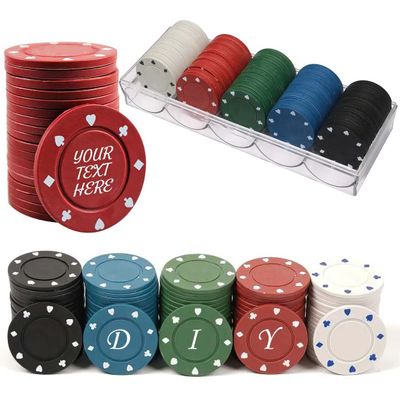 Lynkaye 100 Plastic Poker Chips with no denominations, DIY Print with Your Personalized Text, Poker Card Game Chips Bulk, Counting Discs Markers for Math Counting, Game Play, Party