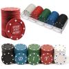 Lynkaye 100 Plastic Poker Chips with no denominations, DIY Print with Your Personalized Text, Poker Card Game Chips Bulk, Counting Discs Markers for Math Counting, Game Play, Party view 1