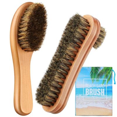 2 Pcs Sand Brush Sand Remover Surf Off Brush with Bag Beach Accessories for Vacation, Beach Sports, Pets and More