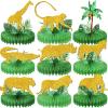 9 Pcs Gold Safari Party Supplies Glitter Jungle Safari Animals Honeycomb Centerpieces Table Decorations Shaped Cutouts Table Toppers for Jungle Safari Birthday Baby Shower Party Decorations Supplies view 1