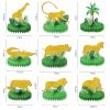 9 Pcs Gold Safari Party Supplies Glitter Jungle Safari Animals Honeycomb Centerpieces Table Decorations Shaped Cutouts Table Toppers for Jungle Safari Birthday Baby Shower Party Decorations Supplies view 2