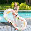 Inflatable Pool Float Floatie with Flamingo Patter, Water Fun Large Pool Toys, Summer Beach Floaties Swimming Floaty Party Toys Lounge Raft for Adults view 1