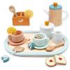 PairPear Wooden Tea Set for Little Girls, Wooden Toys Toddler Tea Set Play Kitchen Accessories for Kids Tea Party with Play Food view 1