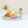 PairPear Wooden Tea Set for Little Girls, Wooden Toys Toddler Tea Set Play Kitchen Accessories for Kids Tea Party with Play Food view 2