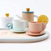 PairPear Wooden Tea Set for Little Girls, Wooden Toys Toddler Tea Set Play Kitchen Accessories for Kids Tea Party with Play Food view 4