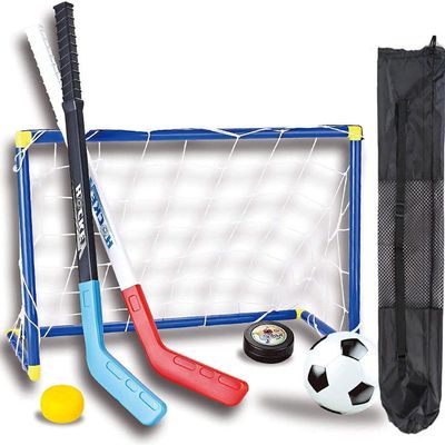 SOWOFA Hockey Stick Plastic Football Two-in-one Sporting Goods Teaching aids Parent-Child Interactive Game (configured with Black Storage Bag)