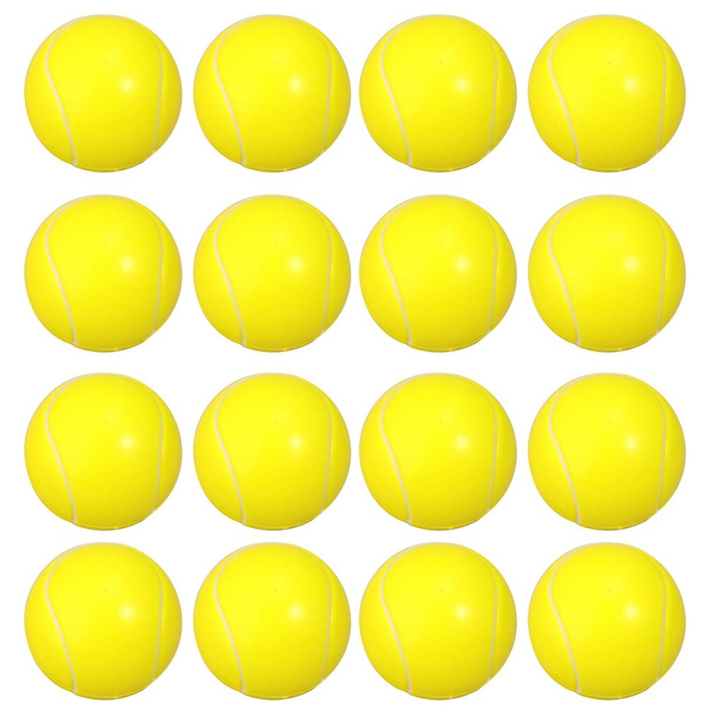 Toyvian 16 Pcs Mini Foam Sports Balls for Kids, Mini Tennis Stress Ball Bulk Toy for Outdoor and Indoor Party Favor Small Relaxable Balls