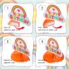9 Pieces Rainbow Birthday Decorations Honeycomb Party Table Decorations Colorful Cloud, Sun, Heart Balloon, Happy Birthday Centerpieces for Tables, Rainbow Party Decor for Baby Showers view 4