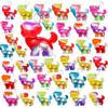 Roaqua 100 packs Bulk Dog Puppy Backpack Keychain Decor Rainbow Mini pop Fidget for Students Gifts and Dog Party Favors,Students Bubble Prize for Kids view 1