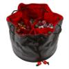 Forged Dice Co. Pouch of The Endless Hoard Dice Bag - Holds Over 1,000 Polyhedral Dice - Dice Storage Bag with 7 Pockets - Perfect for Bulk Dice - Black/Red view 1