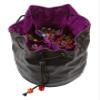 Forged Dice Co. Pouch of The Endless Hoard Dice Bag - Holds Over 1,000 Polyhedral Dice - Dice Storage Bag with 7 Pockets - Perfect for Bulk Dice - Black/Purple view 1