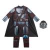 STAR WARS The Mandalorian Official Youth Costume - Premium Light Up Padded Jumpsuit with Plastic Mask and Detachable Cape (M) view 4