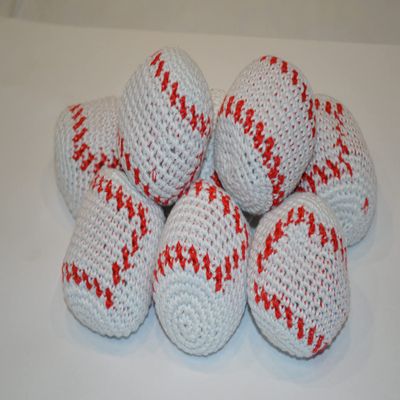 12-Pack Hand-Stitched Baseball Bean Bags for use with Deep Shot Games Baseball Bean Bag Toss Game