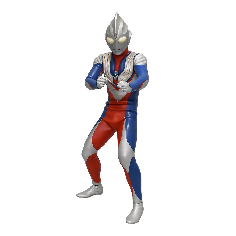 Ultraman Tiga 4571587310586 Mega Soft Vinyl Kit, Reprinted, Non-scale, Total Height: Approx. 15.7 inches (40 cm), Made of Soft Vinyl, Unpainted, Assembly Kit, Red