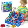 Hahaland 3 Year Old Boy Toys - Race Track Toys, Car Toy for Boys 3-4, Puzzle Track Rescue Racer Game with Magnetic Helicopter, STEM Learning, Montessori, Toddler view 1