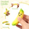 16 Pcs 3.7 Inch Banana Stress Toys Banana Stretchy Balls with Emotions PU Stress Relief Toy Soft Adult Sensory Toys for Relief Party Favors Bag Fillers view 4