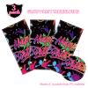 3 Pcs Glow in the Dark Tablecloth Disposable Plastic Neon Table Cloths Happy Birthday Glow Party Table Covers for Neon Black Light Birthday Party Paint Splatter Decorations Supplies, 54 x 108 Inch view 4