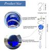 4.5 inch Gazing Ball Spiral Tail, Prefdo Metal Wind Spinner Stabilizer, Crystal Glass Ball Spinning Hanging, Helix Kinetic Silver Twister Garden Decorations(Royal Blue) view 2