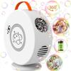 Bubble Machine Automatic Bubble Blower for Kids Toddlers Rechargeable Battery Portable Bubble Maker Electric Bubble Machine Auto Rotating 90/360 Outdoor Toy (White) view 1