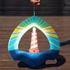 12in Metal Wind Spinner, Prefdo 3D Unique Laser Cut Hanging Wind Catcher Kinetic Sculpture Craft Gift for Outdoor Yard Patio Garden Decorations(Lighthouse) view 3