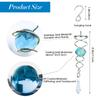 4.5 inch Gazing Ball Spiral Tail, Prefdo Metal Wind Spinner Stabilizer, Crystal Glass Ball Spinning Hanging, Helix Kinetic Silver Twister Garden Decorations(Lake Blue) view 2