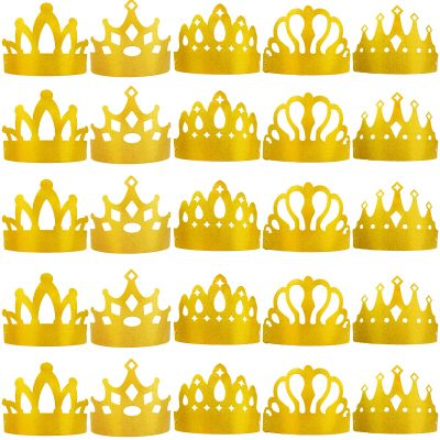Fancy Land Birthday Crowns for Kids Classroom 25 Pack NO DIY Sparkle Paper Crowns Classroom Birthday School Family VBS Party Supplies Preschool Classroom Must Haves