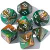 CiaraQ DND Polyhedral Dice Set with Dice Bag for Dungeons and Dragons RPG MTG Role Playing Table Games (Green Mixed Orange + Glitter) view 1