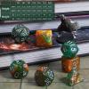 CiaraQ DND Polyhedral Dice Set with Dice Bag for Dungeons and Dragons RPG MTG Role Playing Table Games (Green Mixed Orange + Glitter) view 3