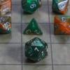 CiaraQ DND Polyhedral Dice Set with Dice Bag for Dungeons and Dragons RPG MTG Role Playing Table Games (Green Mixed Orange + Glitter) view 4