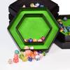 KSNDie DND Dice Tray - 2 in 1 Hexagonal Rolling and Storage Tray, Faux Leather Material, Green Color, Compatible with D&D, MTG, Dice Arena view 2