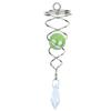 4.5 inch Gazing Ball Spiral Tail, Prefdo Metal Wind Spinner Stabilizer, Crystal Glass Ball Spinning Hanging, Helix Kinetic Silver Twister Garden Decorations(Green) view 1
