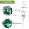 4.5 inch Gazing Ball Spiral Tail, Prefdo Metal Wind Spinner Stabilizer, Crystal Glass Ball Spinning Hanging, Helix Kinetic Silver Twister Garden Decorations(Green) view 2