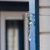 4.5 inch Gazing Ball Spiral Tail, Prefdo Metal Wind Spinner Stabilizer, Crystal Glass Ball Spinning Hanging, Helix Kinetic Silver Twister Garden Decorations(Green) view 4