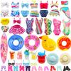 ENOCHT 31 Pcs Doll Swimwear Clothes and Accessories Including 10 Bikini Swimsuit, 2 Swimming Ring, 1 Surf Skateboard, 1 Drink, 1 Bucket,2 Hat and 10 pcs Shoes for 11.5 inch Doll view 1