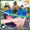Romooa 32 Pcs Baseball Party Favors Includes 16 Mini Baseball Keychain with Wooden Bat 16 Baseball Charm Bracelets Baseball Beads Bracelet for Baseball Birthday Party Supplies Team Sports Party Favor view 3