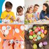 BlueMart 30pcs 2-3/8 inch White Blank Detachable Plastic Eggs DIY Painting Kits Easter Basket Stuffers DIY Easter Eggs B-E-E view 4