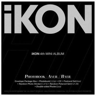 iKON - Flashback [Photobook B ver.] (4th Mini Album) Album+Pre Order Limited Benefits+CultureKorean Gift(Decorative Stickers,Photocards,Top Loader Stcikers)