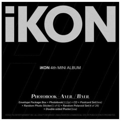 iKON - Flashback [Photobook B ver.] (4th Mini Album) Album+Pre Order Limited Benefits+CultureKorean Gift(Decorative Stickers,Photocards,Top Loader Stcikers)