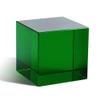 QFkris 2.2inch Crystal Glass Cube Prism Paperweight,Optic Prism Cube Figurine Collectibles for Office or Home Decor,Cool Science Gadgets,Birthday Gift (Green) view 1
