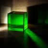 QFkris 2.2inch Crystal Glass Cube Prism Paperweight,Optic Prism Cube Figurine Collectibles for Office or Home Decor,Cool Science Gadgets,Birthday Gift (Green) view 3