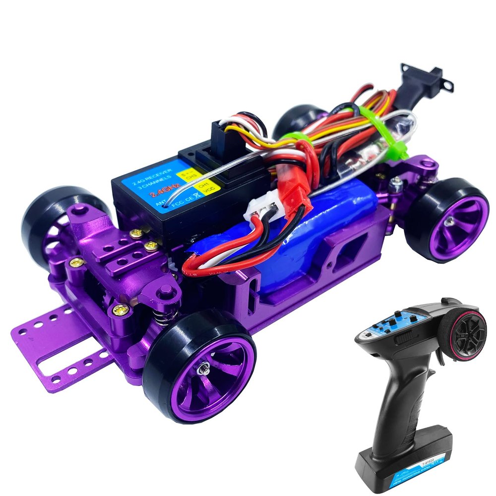 YUAN PLAN Remote Control Drift Car DIY, 1/28 4WD 2.4G Metal Rear Drift Repellent RC Cars Transmitter Electric High Speed RC Drifting Car DRZ XRX Mini Z Racing Cars Remote Control Model RTR for Adults