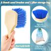 Remerry 2 Pcs Beach Sand Remover Brush with Drawstring Bag, Beach Accessories Scrub Brushes for CleaningSoft Bristle Brush for Summer Vacation Water Sports Volleyball Party (Blue and Green) view 2