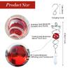 4.5 inch Gazing Ball Spiral Tail, Prefdo Metal Wind Spinner Stabilizer, Crystal Glass Ball Spinning Hanging, Helix Kinetic Silver Twister Garden Decorations(Red) view 2